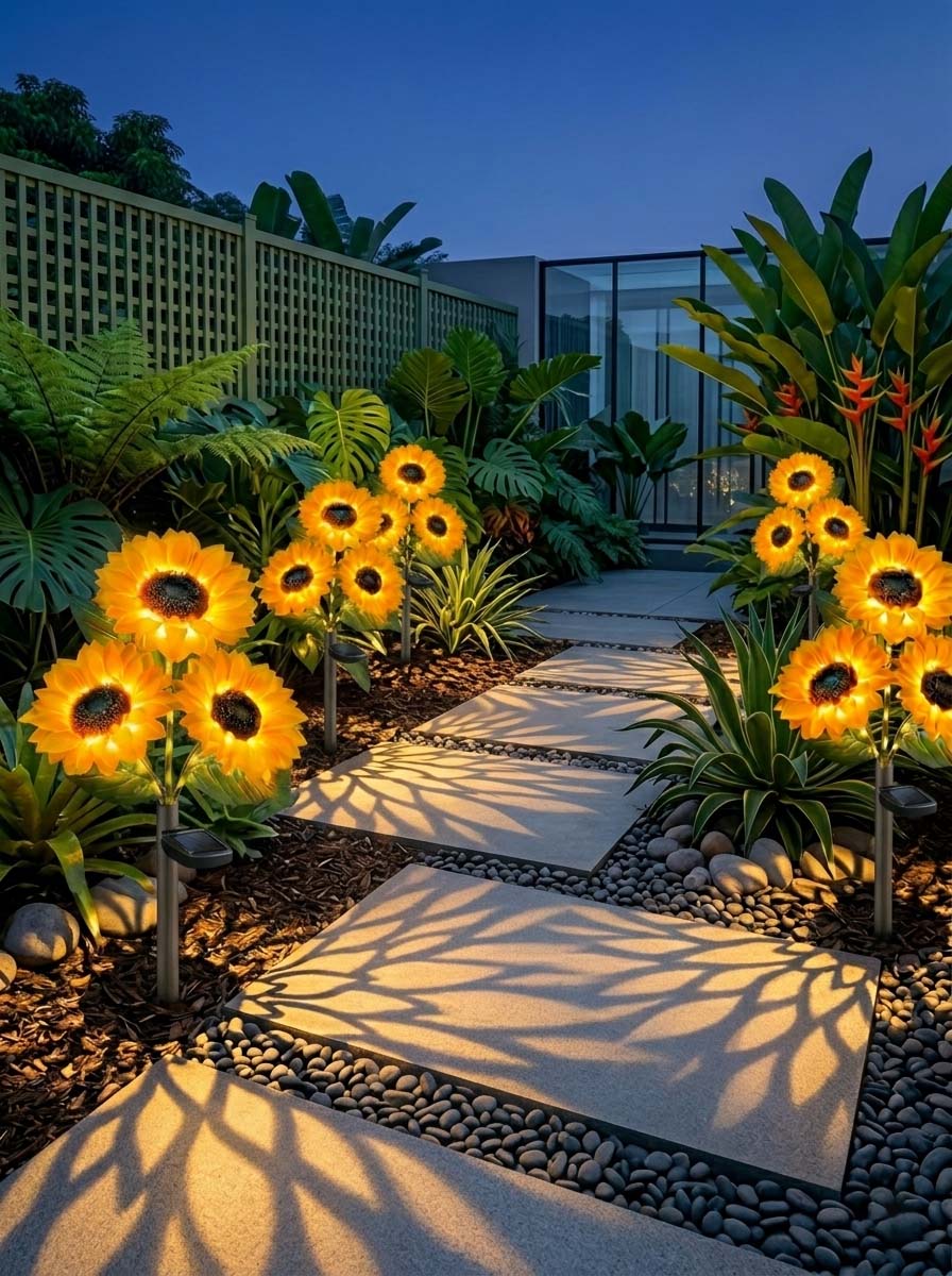🌻Giant Sunflower Solar Garden Lights - As Seen on Video, Upgraded Extra Large Decorative Outdoor Landscape Lighting -KKK