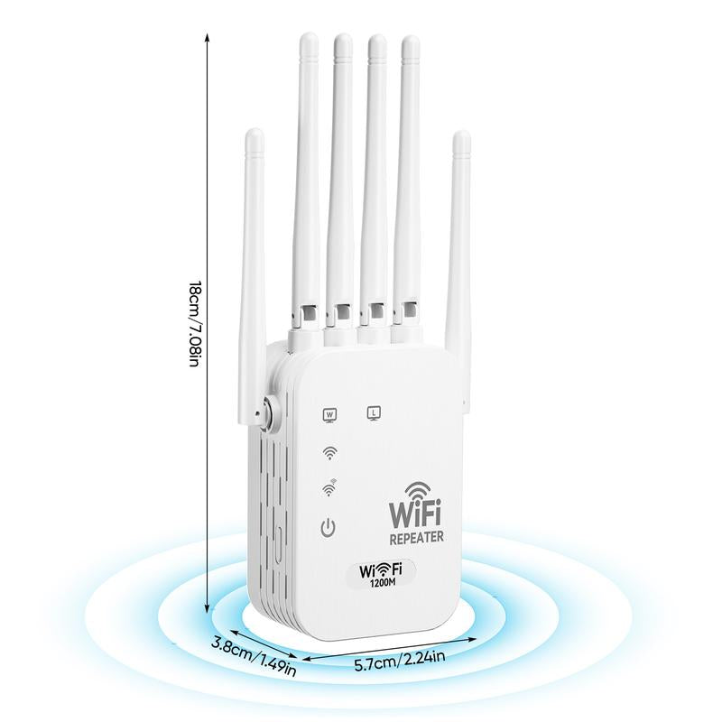 Extensor WiFi 2026 6 Antenas Señal Potente, 1200Mbps Doble Banda (5GHz-2.4GHz) Repetidor-OA