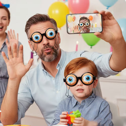 🔥Final 3 Hours: 70%OFF🔥Animatronic Blinking Eyes Glasses – Funny Novelty Glasses for Adults & Kids | Manual Control Wink Eyes for Parties, Halloween, Costumes, Selfies-FO