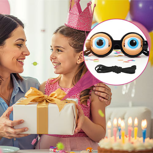 🔥Final 3 Hours: 70%OFF🔥Animatronic Blinking Eyes Glasses – Funny Novelty Glasses for Adults & Kids | Manual Control Wink Eyes for Parties, Halloween, Costumes, Selfies-FO