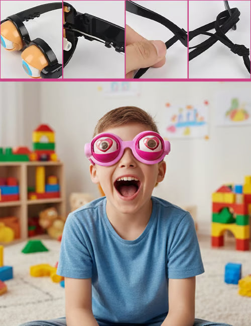🔥Final 3 Hours: 70%OFF🔥Animatronic Blinking Eyes Glasses – Funny Novelty Glasses for Adults & Kids | Manual Control Wink Eyes for Parties, Halloween, Costumes, Selfies-FO