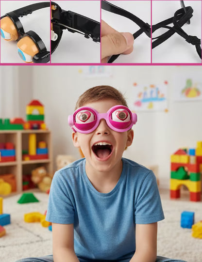 🔥Final 3 Hours: 70%OFF🔥Animatronic Blinking Eyes Glasses – Funny Novelty Glasses for Adults & Kids | Manual Control Wink Eyes for Parties, Halloween, Costumes, Selfies-FO