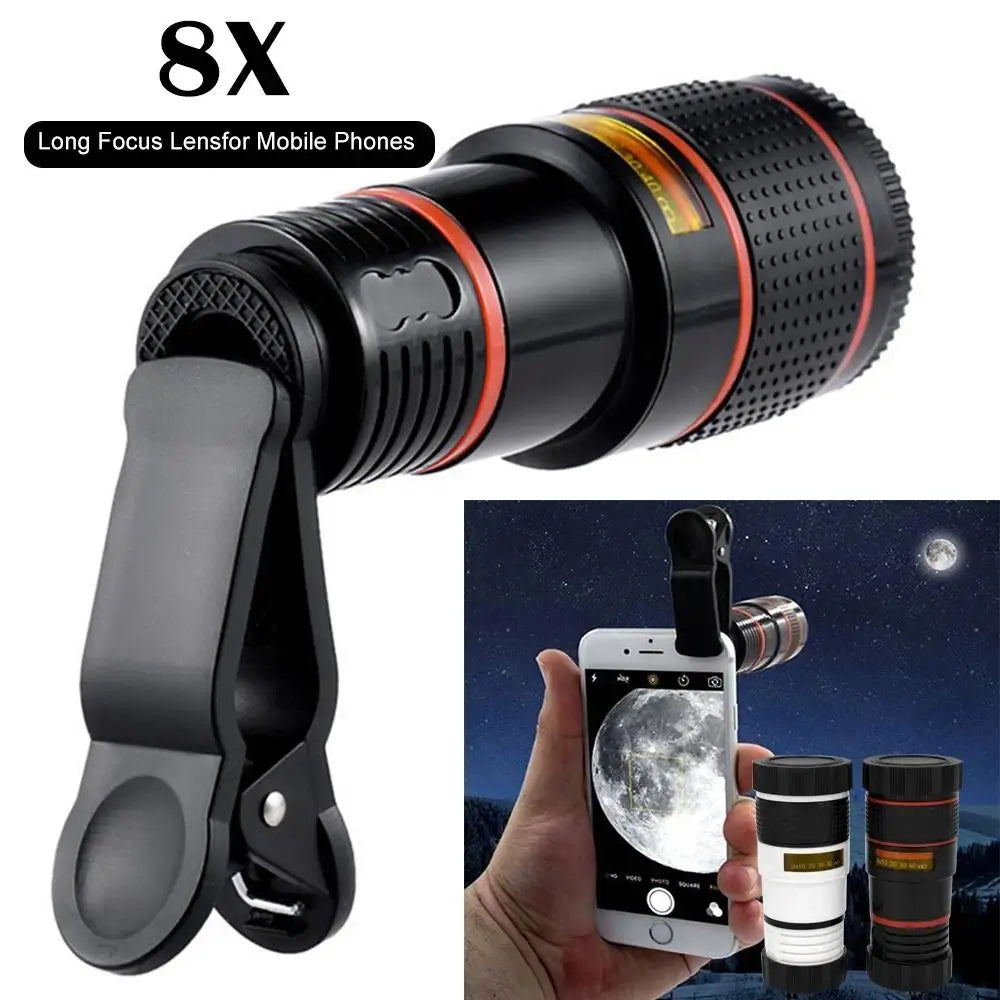 Telescopio para celular monocular de alta definición 8X para observación de aves, caza, camping, senderismo-OA