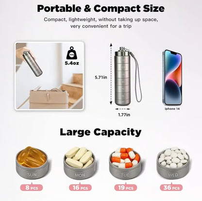 TSA-Friendly Secure Metal Pill Organizer – Leak-Proof & Easy-Carry Case-EV
