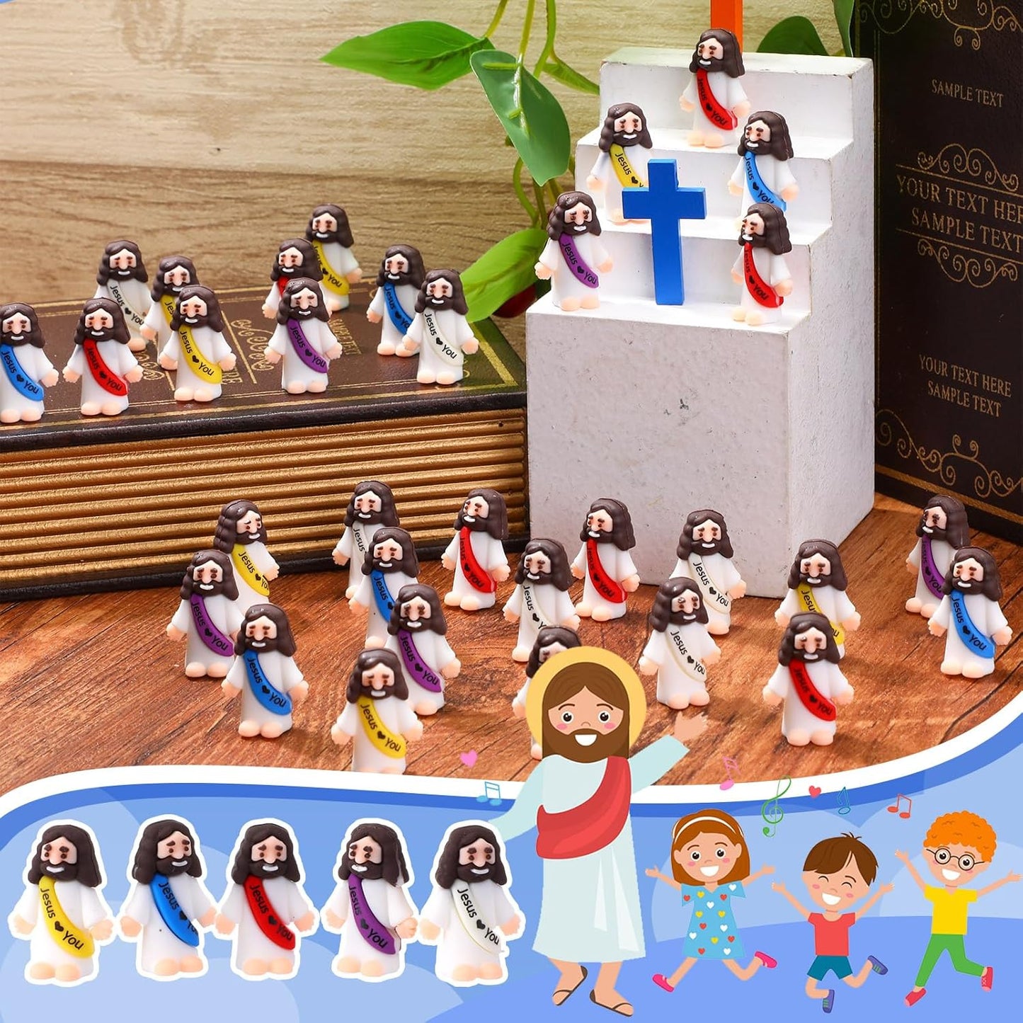 🔥Final 3 Hours: 70%OFF🔥Jesus Figurines Bulk Set – Mini Rubber Religious Figures for Easter Decor, Party Favors & Faith Gifts.-FO