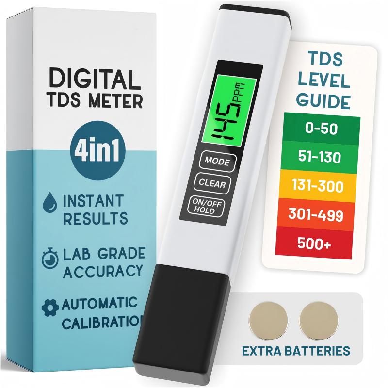 💥Early Spring Sale 49% OFF💚 4-in-1 TDS Water Quality Tester - Measures pH, Chlorine, and Hardness with LCD Display for Pools and Aquariums -EV
