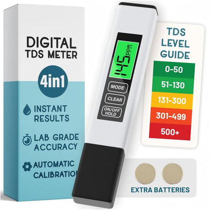💥Early Spring Sale 49% OFF💚 4-in-1 TDS Water Quality Tester - Measures pH, Chlorine, and Hardness with LCD Display for Pools and Aquariums -EV