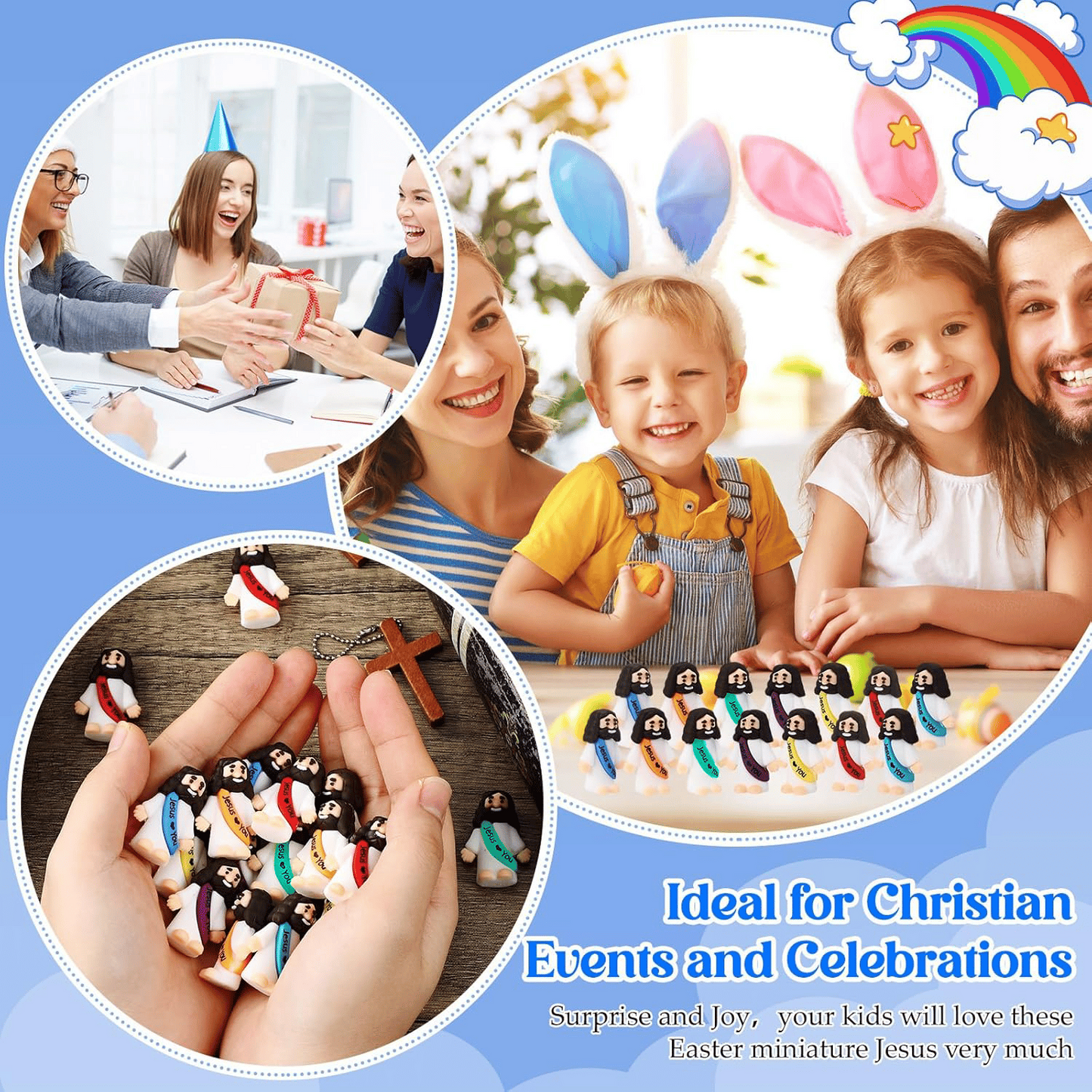 🔥Final 3 Hours: 70%OFF🔥Jesus Figurines Bulk Set – Mini Rubber Religious Figures for Easter Decor, Party Favors & Faith Gifts.-FO
