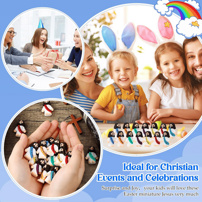 🔥Final 3 Hours: 70%OFF🔥Jesus Figurines Bulk Set – Mini Rubber Religious Figures for Easter Decor, Party Favors & Faith Gifts.-FO