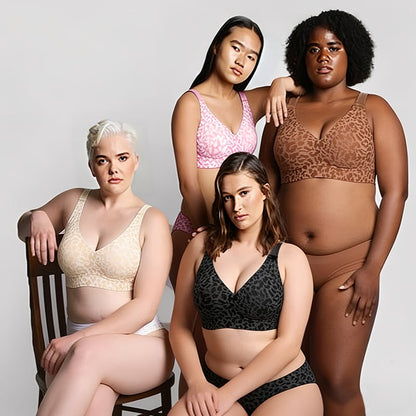 🏆LAST DAY SALE 49% OFF 🔥Super Firming Leopard Print Jelly Bra | Women Wirefree BrasLeopard print design shows off your feminine charm👍No More Sagging Breasts-EV