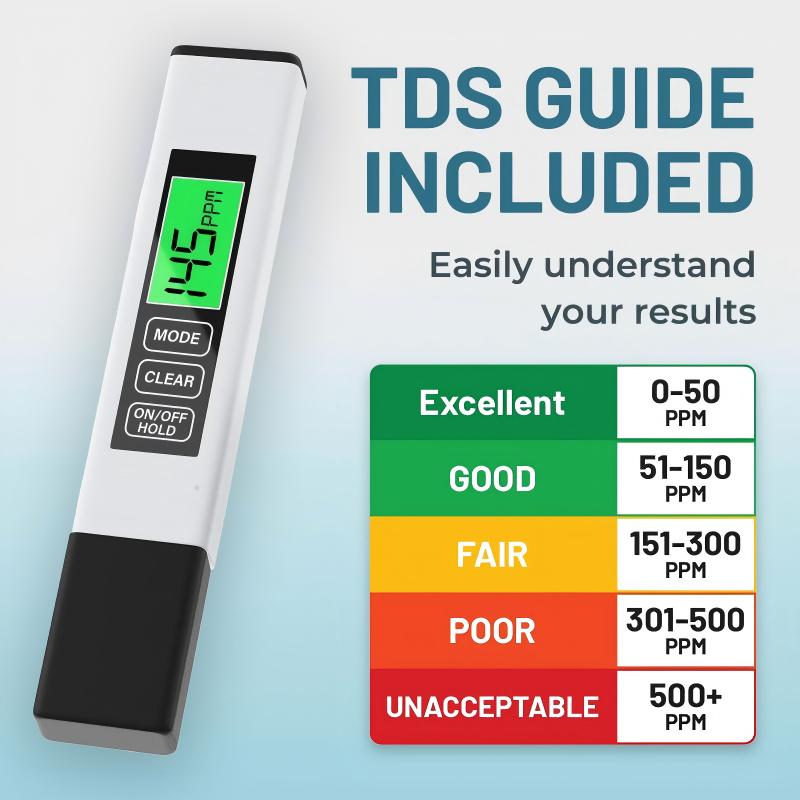 💥Early Spring Sale 49% OFF💚 4-in-1 TDS Water Quality Tester - Measures pH, Chlorine, and Hardness with LCD Display for Pools and Aquariums -EV