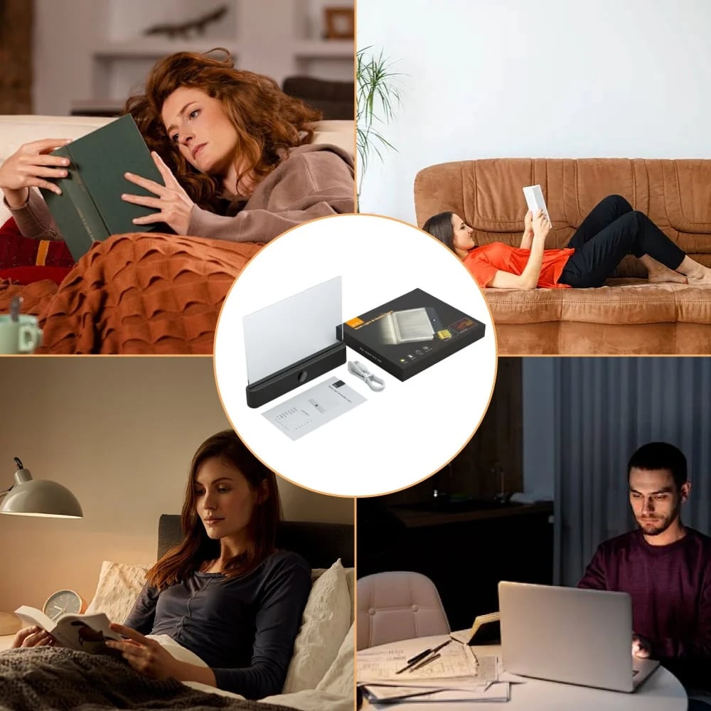 🔥Final 3 Hours: 70%OFF🔥Rechargeable Eye-Care Dimmable Full Page Flat Portable Smart LED Book Light-FO