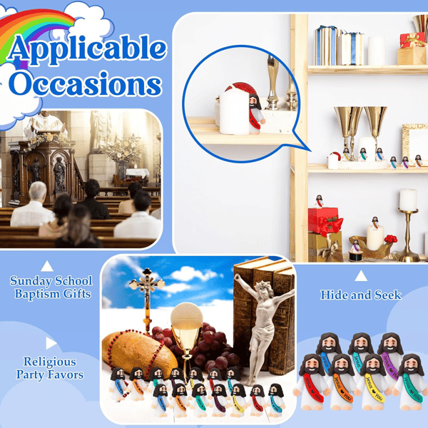 🔥Final 3 Hours: 70%OFF🔥Jesus Figurines Bulk Set – Mini Rubber Religious Figures for Easter Decor, Party Favors & Faith Gifts.-FO