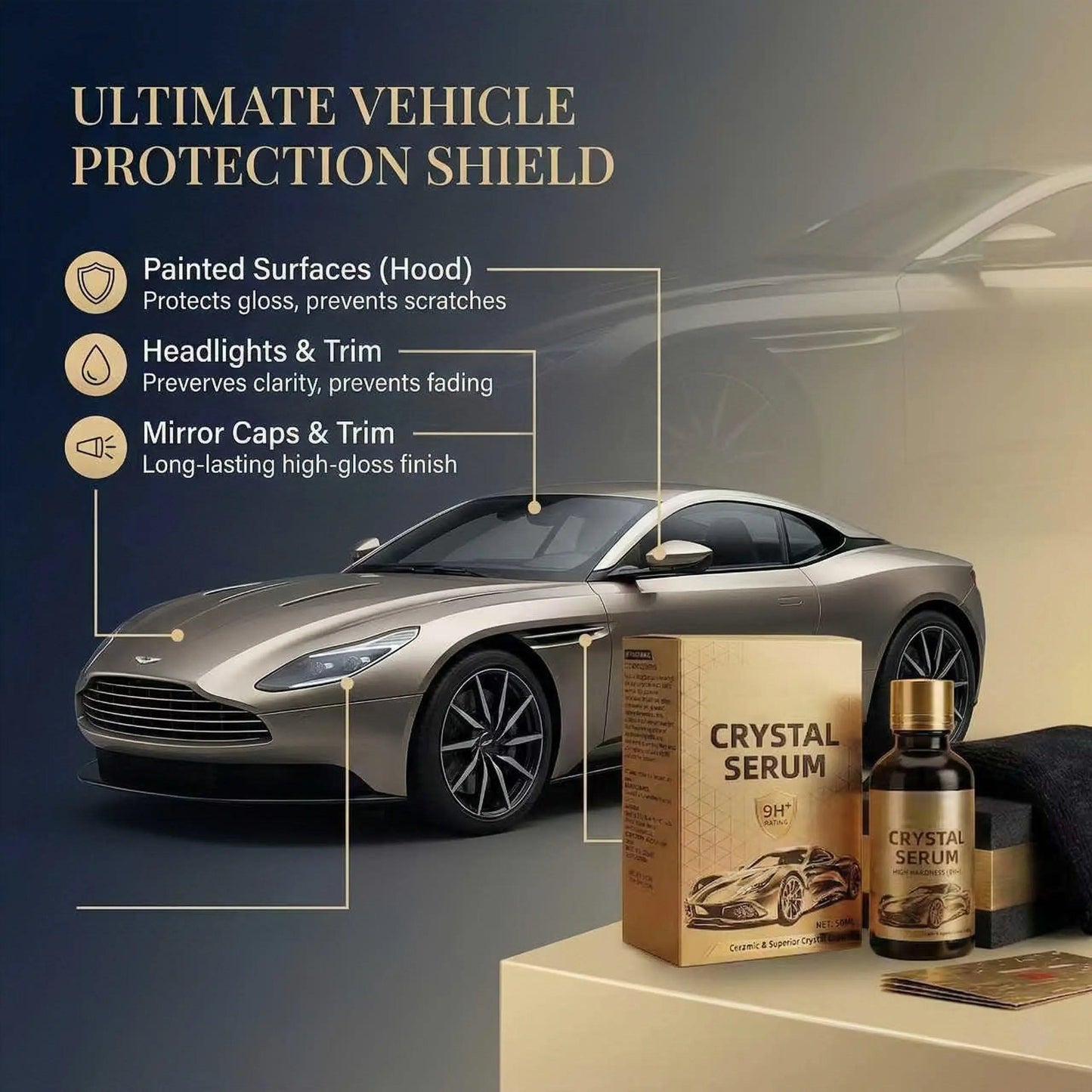 ⏰LAST DAY 49% OFF🔥Crystal Serum – 9h Professional Ceramic Coating For Car Paint, Gloss & Protection-EV