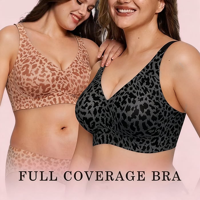 🏆LAST DAY SALE 49% OFF 🔥Super Firming Leopard Print Jelly Bra | Women Wirefree BrasLeopard print design shows off your feminine charm👍No More Sagging Breasts-EV