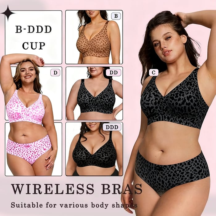 🏆LAST DAY SALE 49% OFF 🔥Super Firming Leopard Print Jelly Bra | Women Wirefree BrasLeopard print design shows off your feminine charm👍No More Sagging Breasts-EV