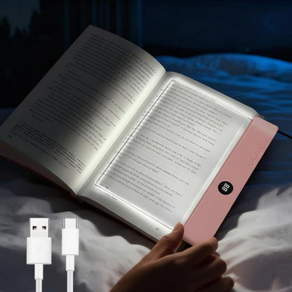 🔥Final 3 Hours: 70%OFF🔥Rechargeable Eye-Care Dimmable Full Page Flat Portable Smart LED Book Light-FO
