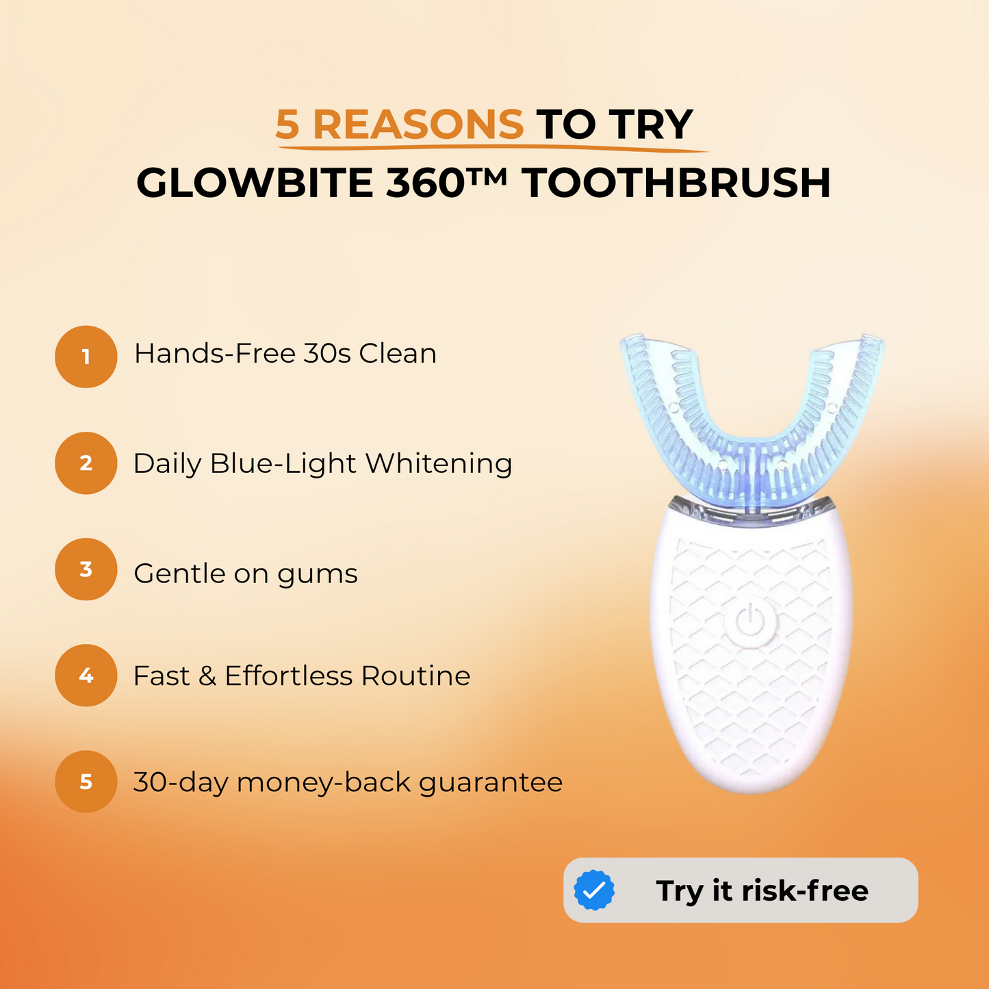 💥Early Spring Sale 49% OFF💚Hands-Free U-Shape Tooth Cleaner with Sonic Vibration & Blue-Light Whitening-EV