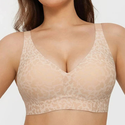 🏆LAST DAY SALE 49% OFF 🔥Super Firming Leopard Print Jelly Bra | Women Wirefree BrasLeopard print design shows off your feminine charm👍No More Sagging Breasts-EV