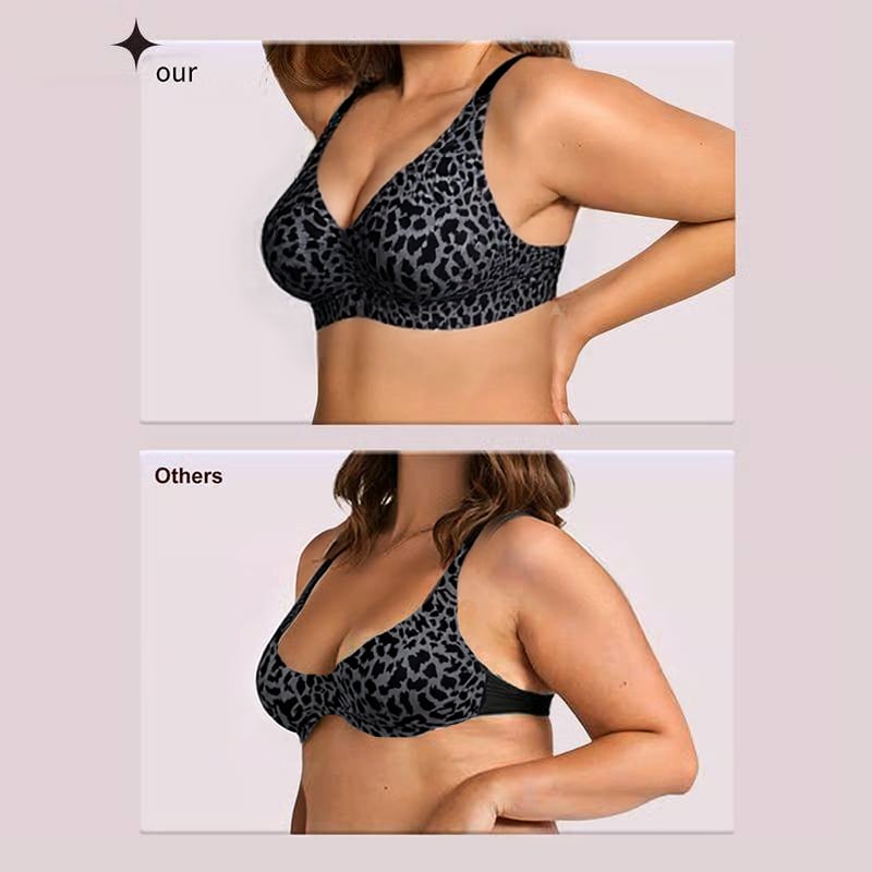 🏆LAST DAY SALE 49% OFF 🔥Super Firming Leopard Print Jelly Bra | Women Wirefree BrasLeopard print design shows off your feminine charm👍No More Sagging Breasts-EV