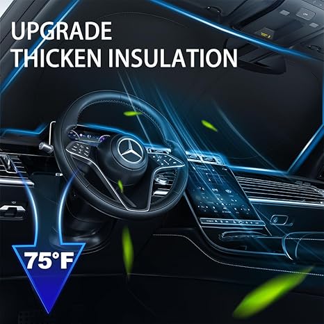 Foldable Anti-UV Windshield Sunshade, Multipurpose Car Front Window Heat Protective Umbrella for Sedan SUVs, Automotive Exterior Accessories for Men & Women, Car Stuff, Vehicle-BP