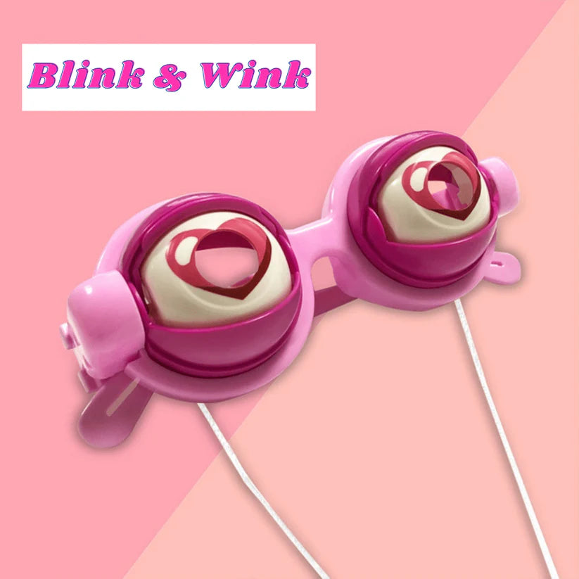 🔥Final 3 Hours: 70%OFF🔥Animatronic Blinking Eyes Glasses – Funny Novelty Glasses for Adults & Kids | Manual Control Wink Eyes for Parties, Halloween, Costumes, Selfies-FO