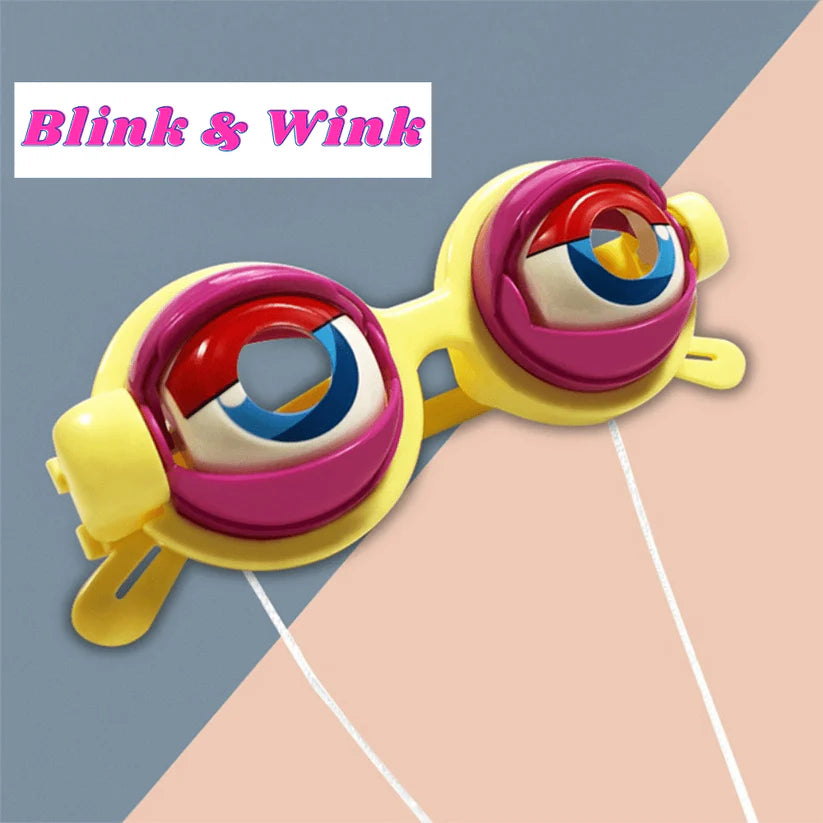 🔥Final 3 Hours: 70%OFF🔥Animatronic Blinking Eyes Glasses – Funny Novelty Glasses for Adults & Kids | Manual Control Wink Eyes for Parties, Halloween, Costumes, Selfies-FO