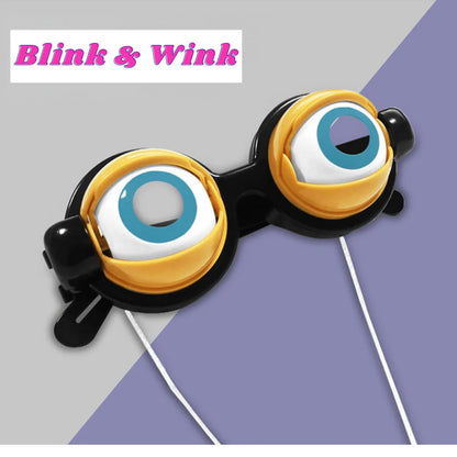 🔥Final 3 Hours: 70%OFF🔥Animatronic Blinking Eyes Glasses – Funny Novelty Glasses for Adults & Kids | Manual Control Wink Eyes for Parties, Halloween, Costumes, Selfies-FO