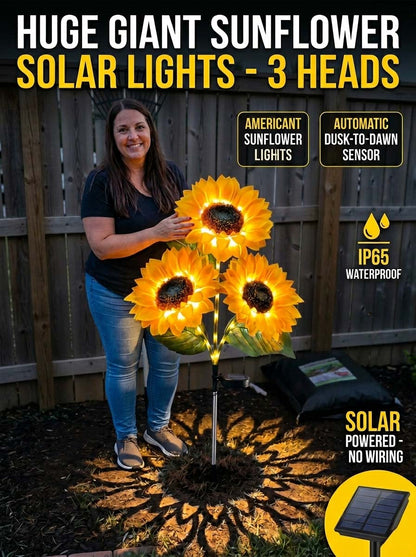 🌻Giant Sunflower Solar Garden Lights - As Seen on Video, Upgraded Extra Large Decorative Outdoor Landscape Lighting -KKK