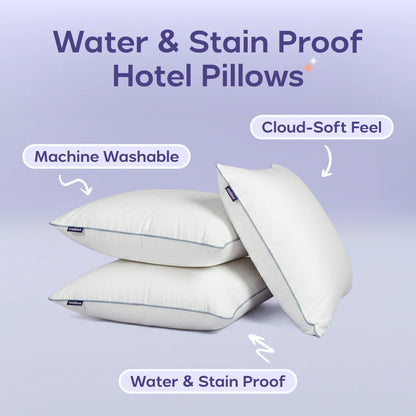 Mellow Sleep | Hotel Pillow Waterproof & Stain-Resistant Cloud-Soft Hypoallergenic Machine Washable Best Pillow of 2026-BP
