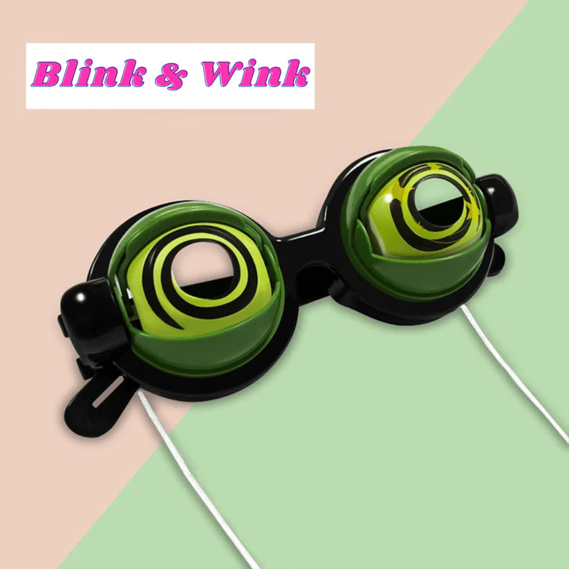 🔥Final 3 Hours: 70%OFF🔥Animatronic Blinking Eyes Glasses – Funny Novelty Glasses for Adults & Kids | Manual Control Wink Eyes for Parties, Halloween, Costumes, Selfies-FO