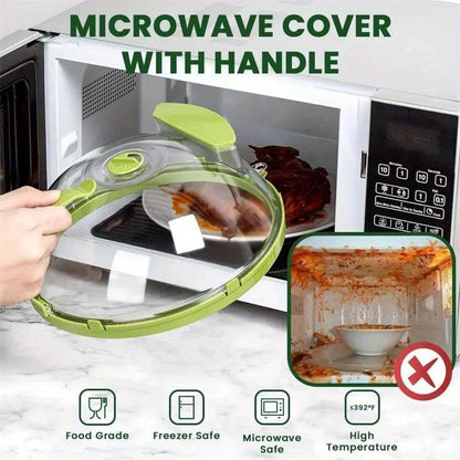 Microwave Splatter Cover with Water Steamer-OA