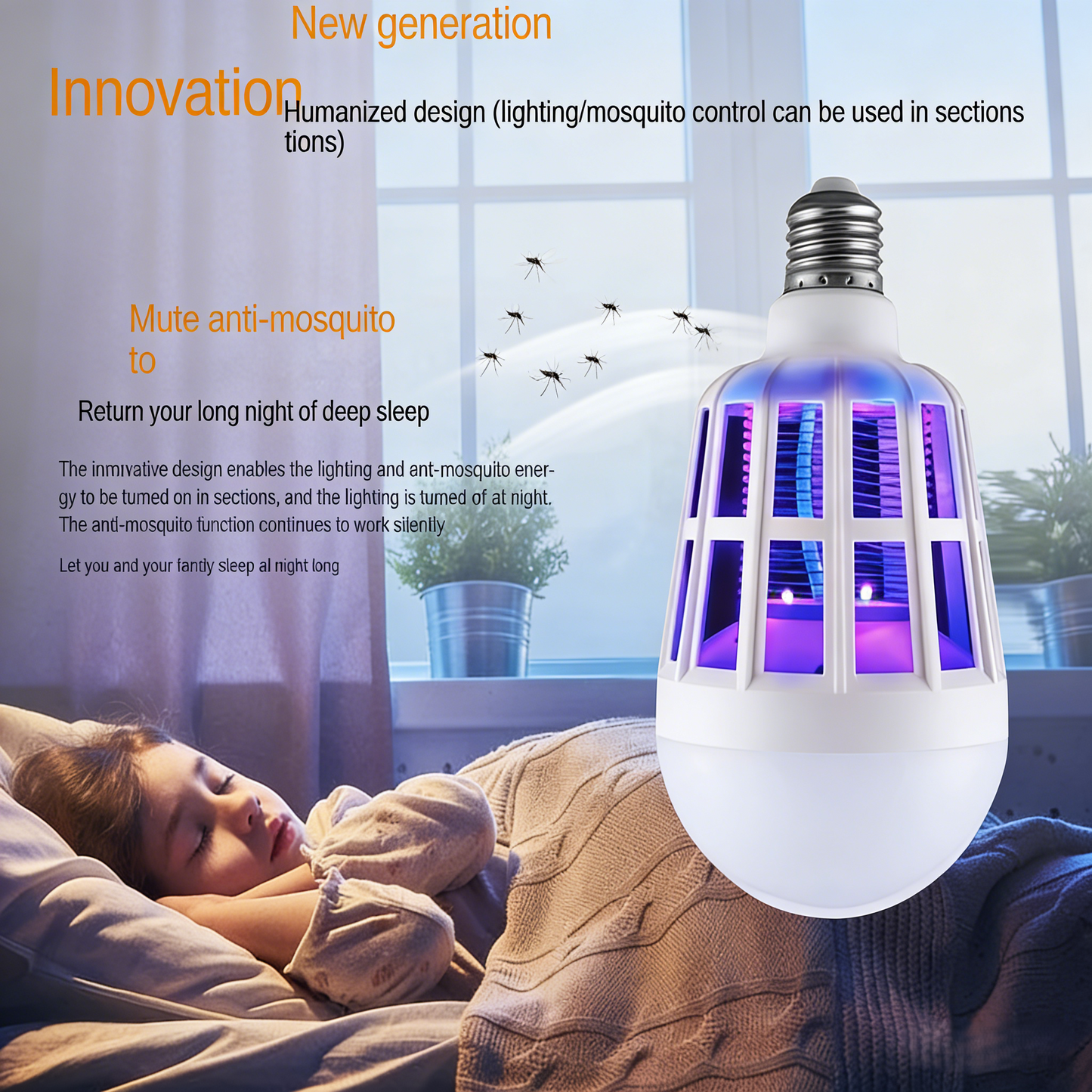 💥Early Spring Sale 49% OFF💚LED Electric Shock Mosquito Light Household Bedroom Nursery Physical Mosquito Away Mosquitoes Electronic Flykilling Lamps-EV