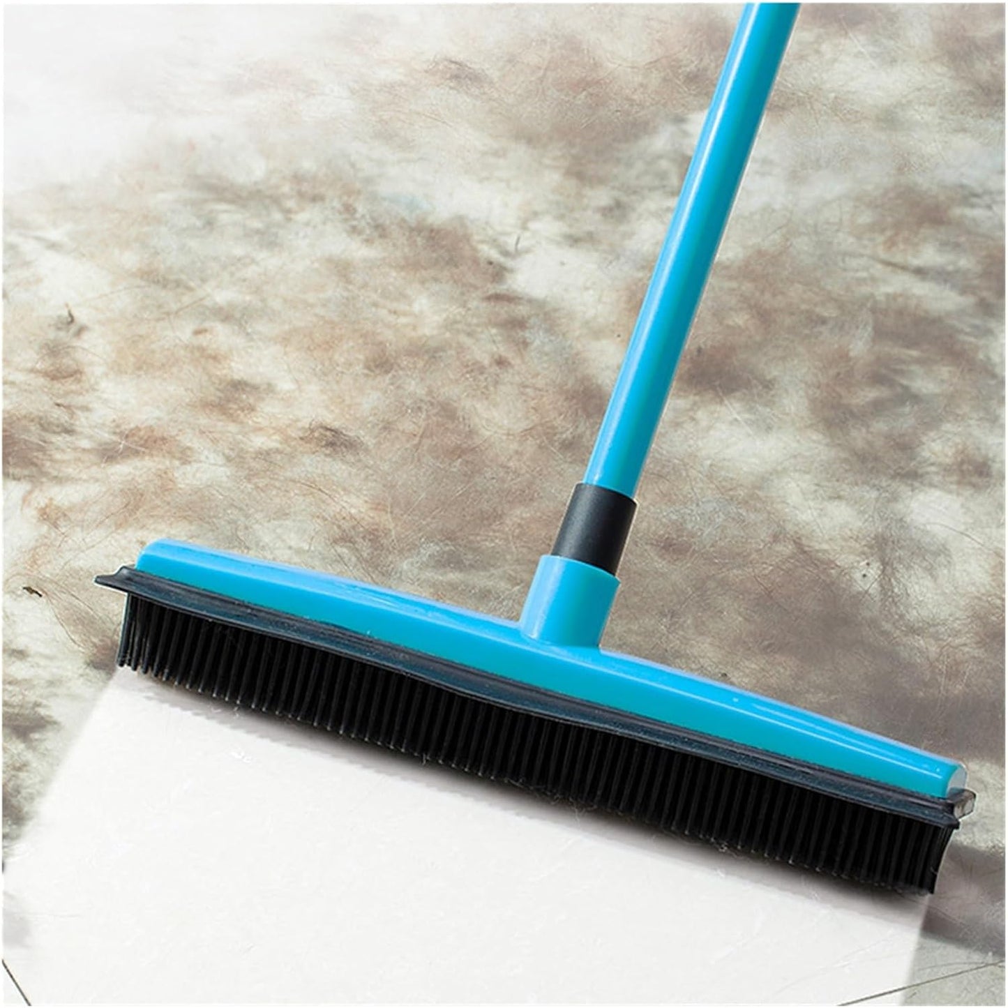 Scopa in Silicone con Manico Lungo, Senza Graffi, Scopa in Gomma per la Rimozione dei Peli di Animali Domestici, per Pavimenti Moquette Piastrelle Finestre Giardini-BP