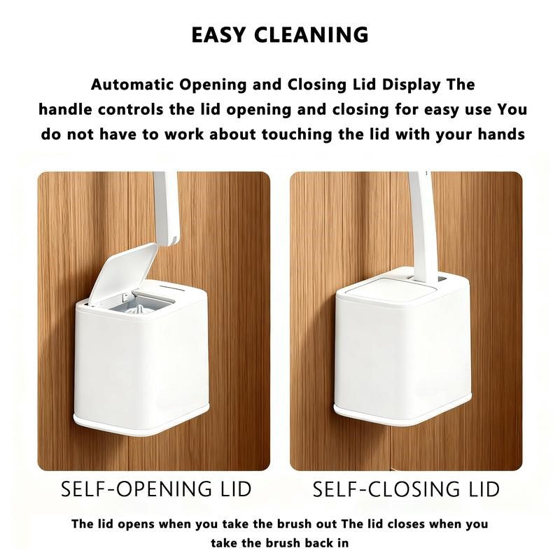 Disposable Toilet Brush, Toilet Bowl Wand Holder Set with 6 PCS Cleaner Refills, Bathroom Cleaning System for Sink Bathtub Drain Wash Basin Urinal，Wall-Mount Scrubbing Toilet Brush Bathroom Cleaning Kit-OA