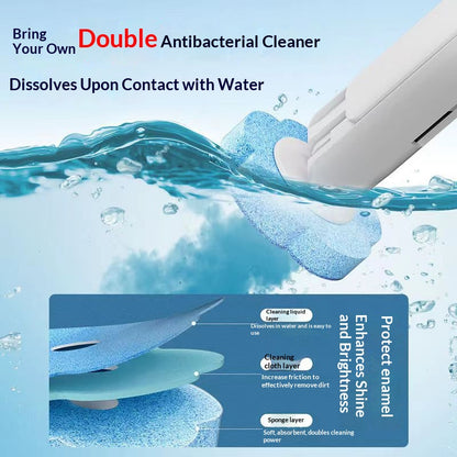 Disposable Toilet Brush, Toilet Bowl Wand Holder Set with 6 PCS Cleaner Refills, Bathroom Cleaning System for Sink Bathtub Drain Wash Basin Urinal，Wall-Mount Scrubbing Toilet Brush Bathroom Cleaning Kit-OA
