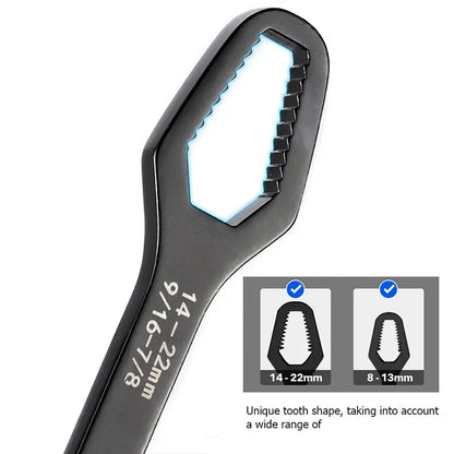 Universal Car Torx Wrench,8-22mm Self-tightening Wrench,Double-head Torx Spanner,Non-Slip Multi-function Wrench for Most Nuts & Bolts Repair,Professional Car Assembly & Disassembly Tool.-BP