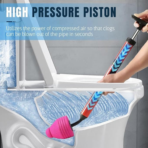 Upgraded High Pressure Toilet Unblock One Shot Toilet Pipe Plunger, Air Pump Toilet Plunger One-Piece Design Drain Cleaner for Kitchens.-BP
