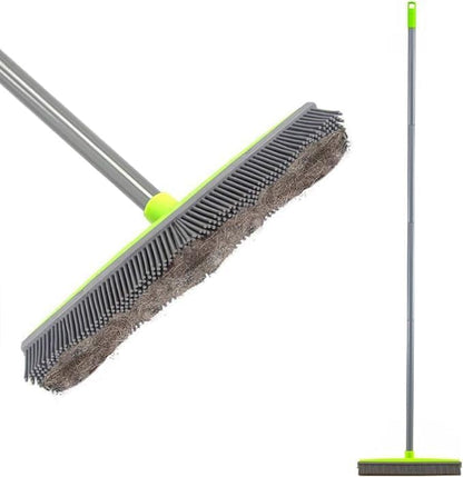 Scopa in Silicone con Manico Lungo, Senza Graffi, Scopa in Gomma per la Rimozione dei Peli di Animali Domestici, per Pavimenti Moquette Piastrelle Finestre Giardini-BP