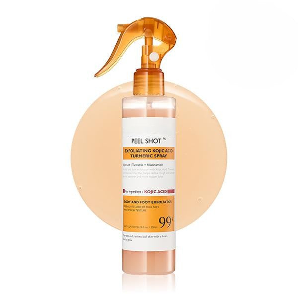 Peel Shot Keratin Care Kojic Acid Turmeric Spray 200ml Pore Clearing Exfoliating Formula Skin Repair Scrub-ZZZ