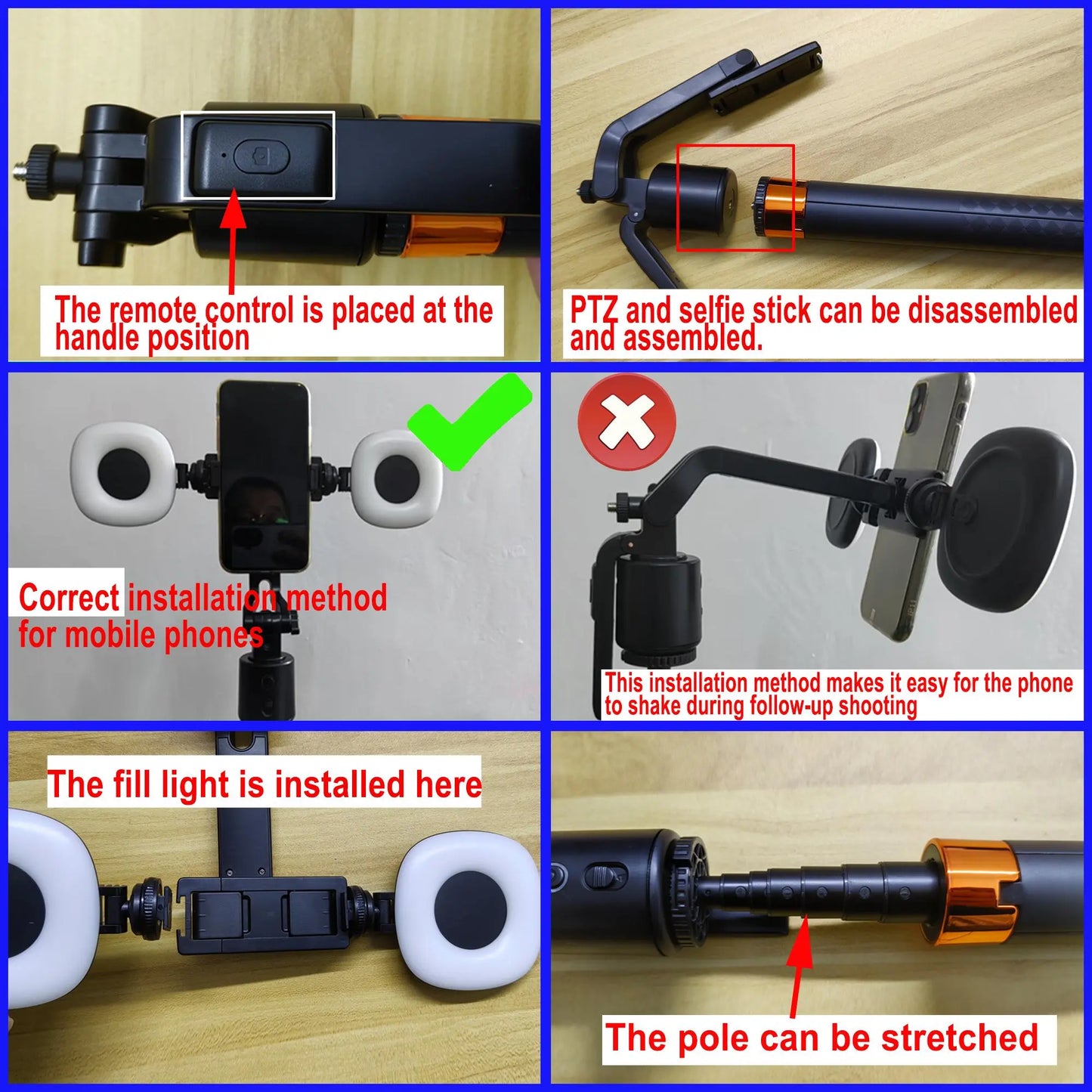 Smart Face-Tracking Selfie Stick, Rechargeable 360-Degree Auto-Tracking Phone Holder with 2 Fill Lights, Tripod Light, Smartphone Camera Accessory for Vlogging & Live Streaming-BP