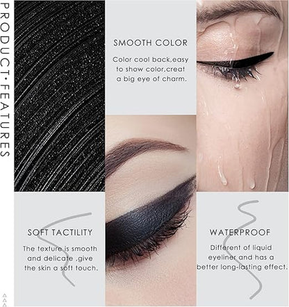 2Pcs Gentle Matte Gel Eyeliner Pencil, SoftSmooth Texture Eye Makeup Stick, Basic Cat Eye Be SmokyEye Daily Makeup Tool, Versatile Cosmetic for Festival &Casual Gifting Use，girl's favorite Valentine's Day makeup gift-BP