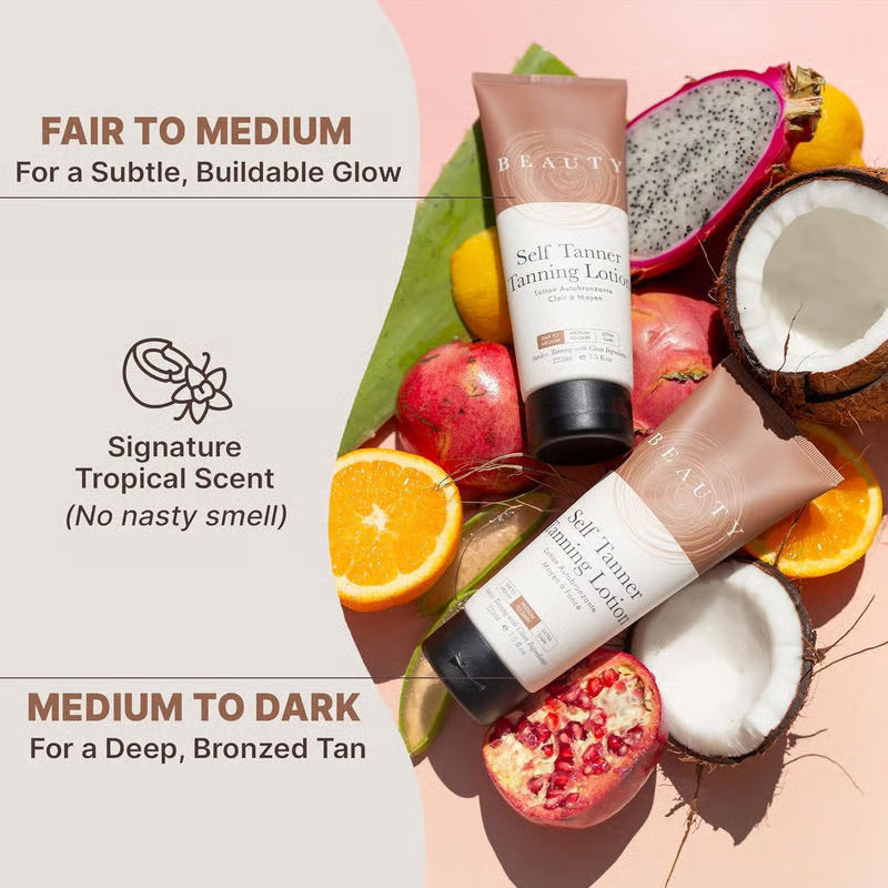 🌞 Get the Ultimate Sunless Glow✨ Beauty by EST Lotion – For a Natural, Streak-Free Tan-TY
