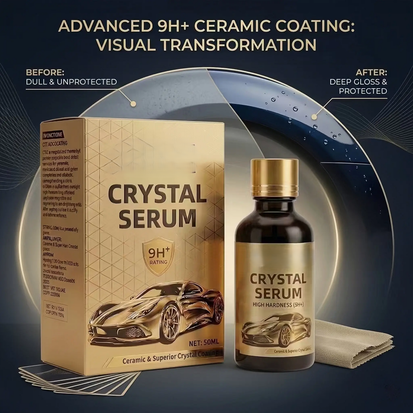 ⏰LAST DAY 49% OFF🔥Crystal Serum – 9h Professional Ceramic Coating For Car Paint, Gloss & Protection-EV