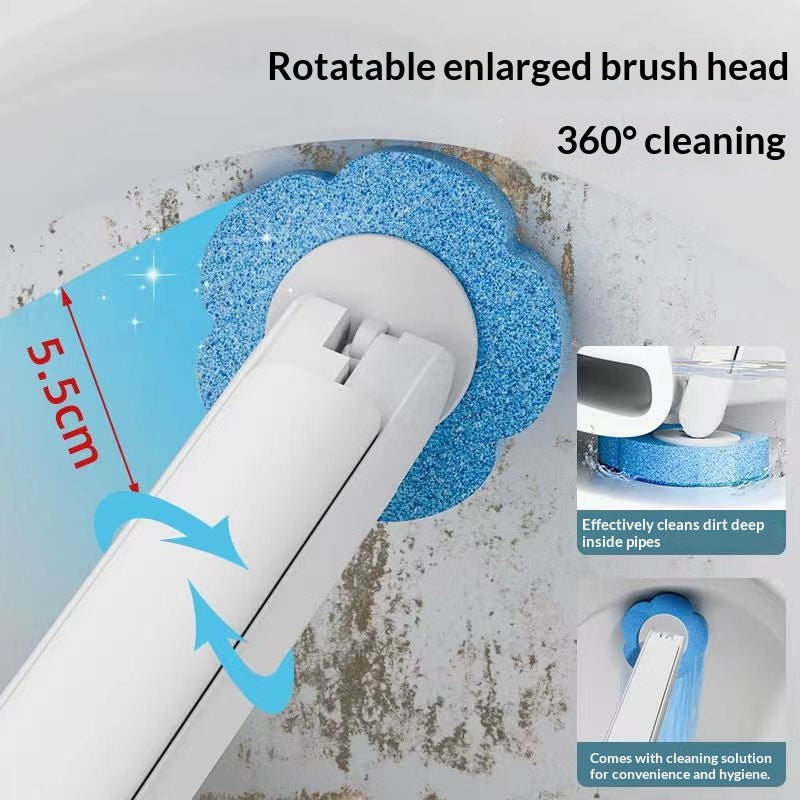Disposable Toilet Brush, Toilet Bowl Wand Holder Set with 6 PCS Cleaner Refills, Bathroom Cleaning System for Sink Bathtub Drain Wash Basin Urinal，Wall-Mount Scrubbing Toilet Brush Bathroom Cleaning Kit-OA