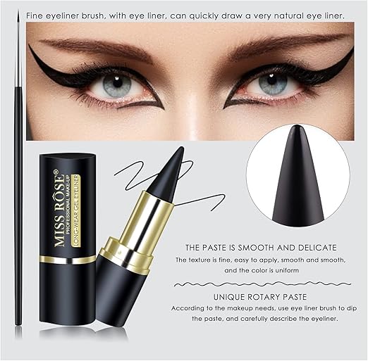 2Pcs Gentle Matte Gel Eyeliner Pencil, SoftSmooth Texture Eye Makeup Stick, Basic Cat Eye Be SmokyEye Daily Makeup Tool, Versatile Cosmetic for Festival &Casual Gifting Use，girl's favorite Valentine's Day makeup gift-BP