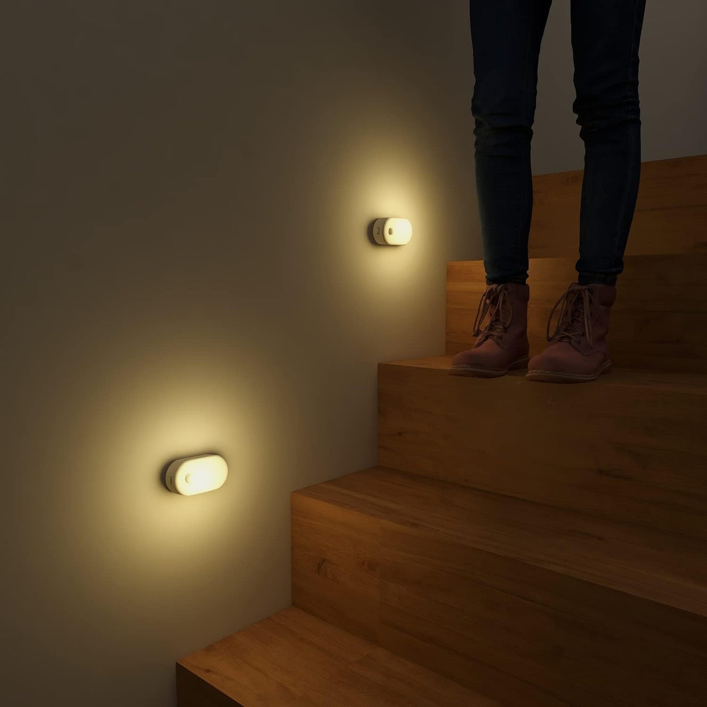Luz Nocturna con Batería Recargable y Sensor de Movimiento, Adherible en Cualquier Lugar, Luz Nocturna LED Regulable de 1-20LM para el Dormitorio, Baño, Sala de Estar, Cocina, Escaleras, Pasillo -KKK