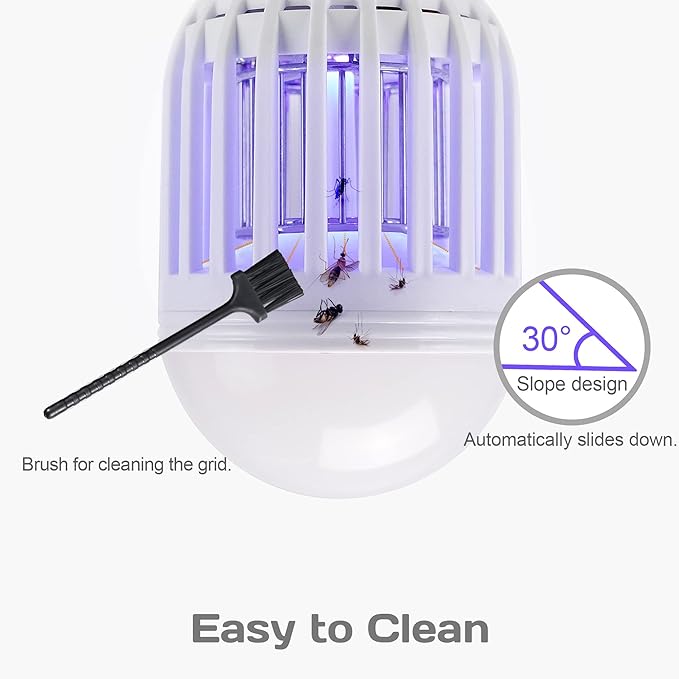 2-in-1 LED Light Bulb and Mosquito Killer, E26/E27 Bug Zapper Lamp with Blue-Violet Light for Indoor and Outdoor Use, Safe and Energy-Efficient Insect Trap outdoor light-BP