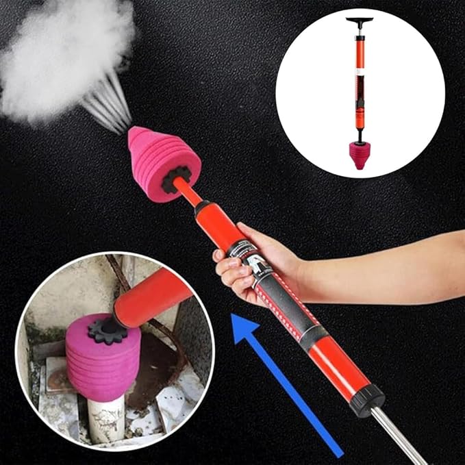 Upgraded High Pressure Toilet Unblock One Shot Toilet Pipe Plunger, Air Pump Toilet Plunger One-Piece Design Drain Cleaner for Kitchens.-BP