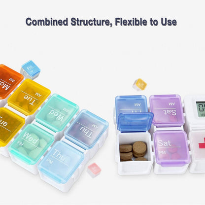 7-Day Pill Organizer with Medicine Reminder Alarm-OA